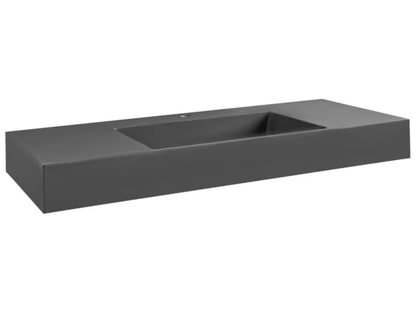 Hallhengt Servant Svart Matt Finish Mineralstøpt 120 x 48 cm Rektangulær Baderomsvask