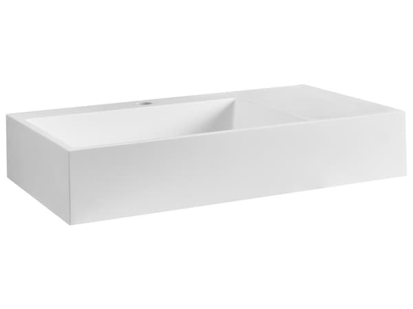 Hallhengt Servant Hvit Matt Finish Mineralstøpt 75 x 43 cm Rektangulær Baderomsvask