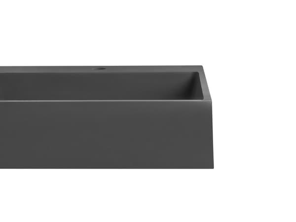 Dobbelt Servant Svart Matt Finish Mineralstøpt 120 x 48 cm Rektangulær Baderomsvask