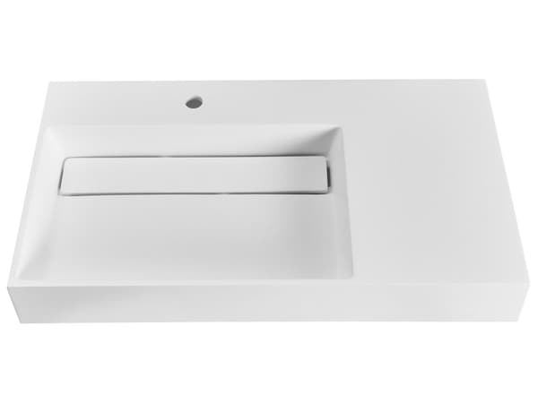 Hallhengt Servant Hvit Matt Finish Mineralstøpt 90 x 48 cm Rektangulær Baderomsvask