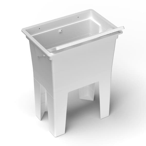 Tvättställ - Adventa handfat - 9W113C98 - Monobloc tvättställ i polypropenharts för utomhusbruk, 59 x 41 x 75 cm, vit