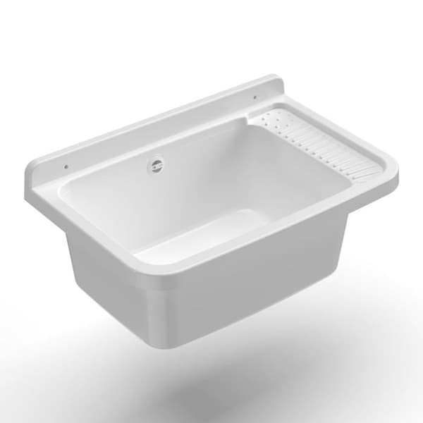 Tvättställ - Adventa handfat - 9W106C98 - Pilozzo vägghängt handfat i harts för utomhusbruk, 60 x 40 x 28 h, vit, 59 x 39 x 28 cm