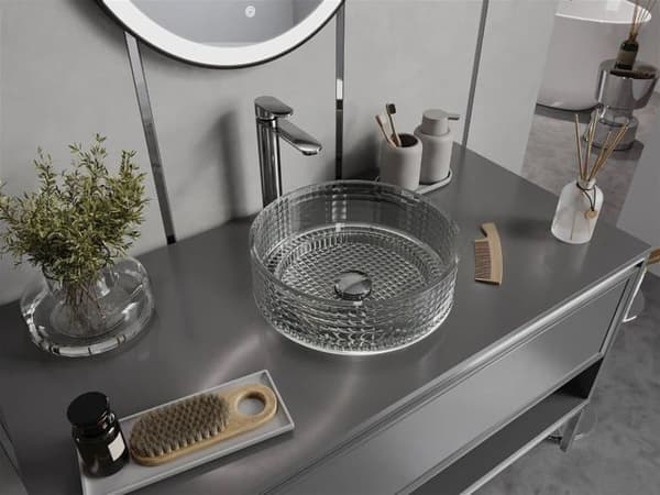 Lavabo - vasque Mexen - 24053700 - Lira Vasque à Poser en Verre, Transparent