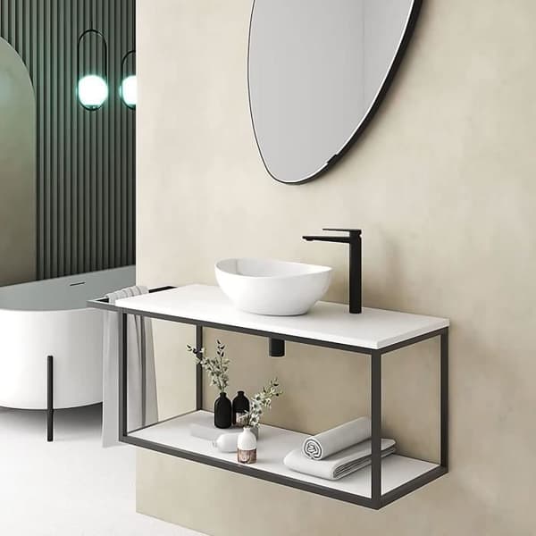 Starbath Plus - Vit keramiskt handfat - Oval form - Mått 41 x 33 x 15 cm