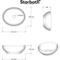 Miniatyrbild 2 av 4: Starbath Plus - Vit keramiskt handfat - Oval form - Mått 41 x 33 x 15 cm