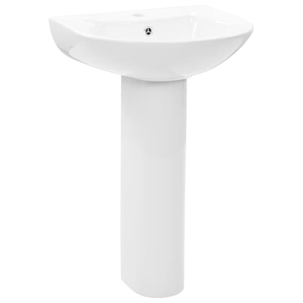 Handfat fristående med piedestal keramik 520x440x190 cm vit