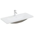 Miniatyrbild 2 av 2: Inbyggt handfat med blandare 91x39x18 cm keramik vit