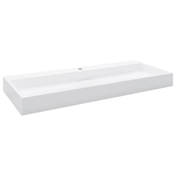 Handfat 120x46x11 cm mineralgjuten vit