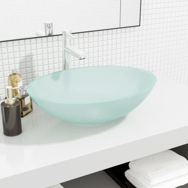 Handfat glas 50x37x14 cm frostat