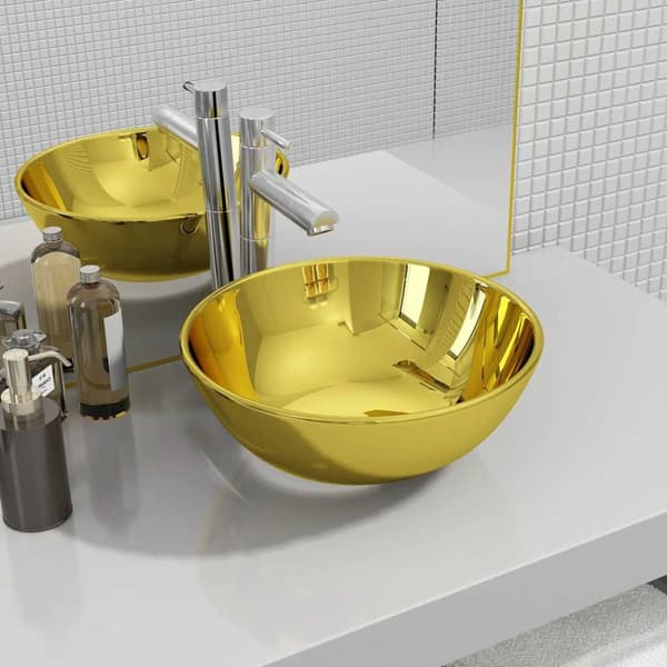 Handfat 28x10 cm keramik guld