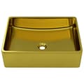 Miniatyrbild 2 av 2: Handfat 41x30x12 cm keramik guld