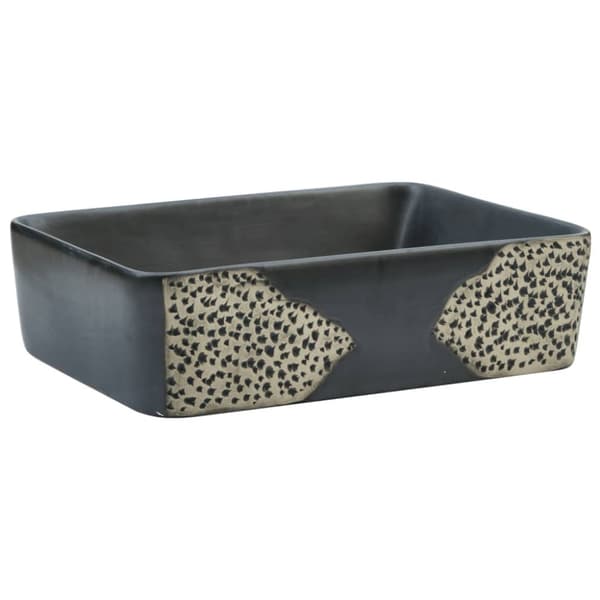Handfat svart rektangulär 46x35,5x13 cm keramik