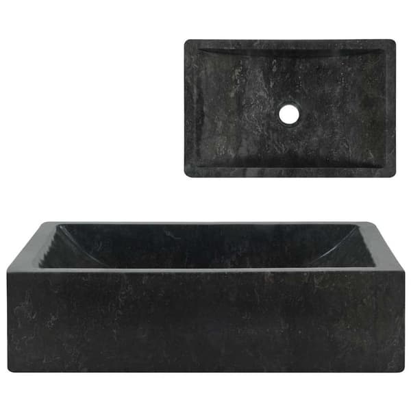 Handfat 45x30x12 cm marmor svart högglans