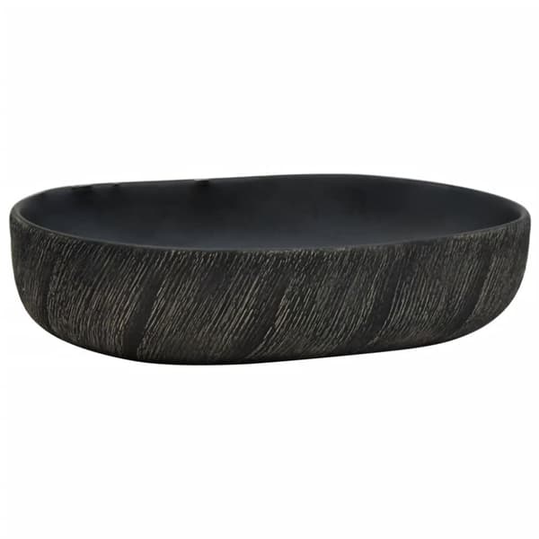 Handfat svart oval 59x40x14 cm keramik