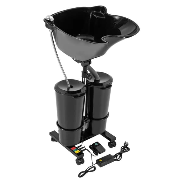 Justérbar bærbar vask, elektrisk pumpe, mobil design, dobbelt spande