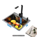 Miniatyrbillede 1 af 2: Rustfrit Stål Køkkenvask, Rummelig Enkelt Skål Design, Moderne Sort Grå Finish,sort