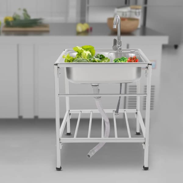 Rustfrit Stål Køkkenvask, Holdbart Design, Nem at Rengøre,Sølv