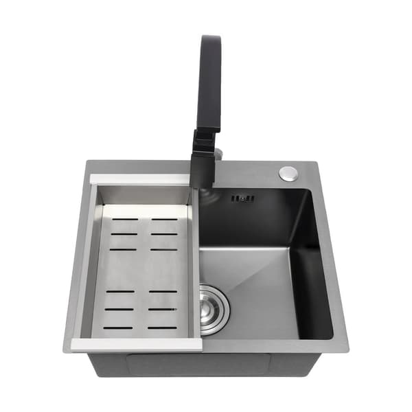 Rustfrit Stål Køkkenvask, Stor Kapacitet, Moderne Design,Sølv