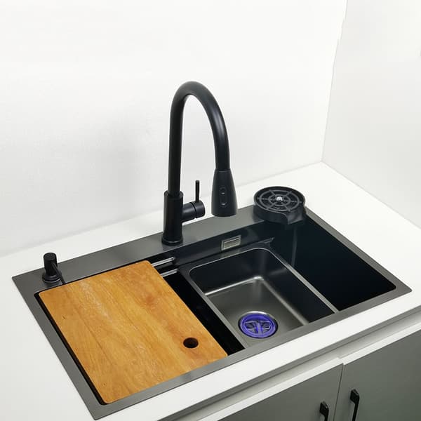 Kaipeida Køkkenvask, Holdbart Rustfrit Stål, Enkelt Skål Design,Gul