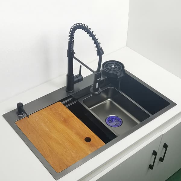 Kaipeida Køkkenvask, Holdbart Rustfrit Stål, Enkelt Skål Design,Gul