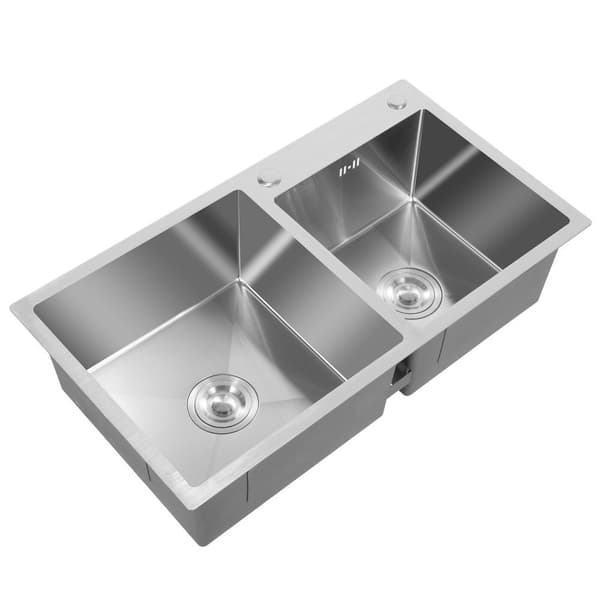 Köksdisk, Dubbelho, Rostfritt Stål, Lättskött,FB-HJWJL-477