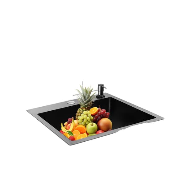 Rostfritt Stål Kökshandfat, Modern Rektangulär Design, Ljuddämpande Funktioner, Praktisk Tvålbehållare