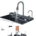 Miniatyrbillede 1 af 2: Multifunktionel Køkkenvask, Rustfrit Stål, Enkel Skål Design,Våbengrå
