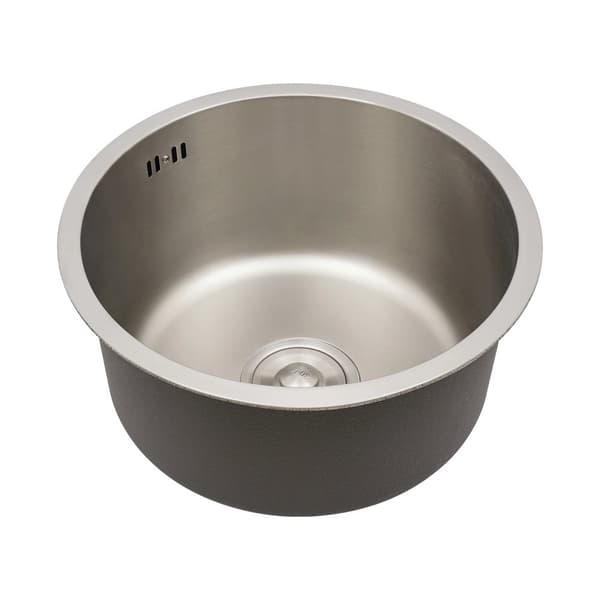 Cirkulær Køkkenvask, Rustfrit Stål, Undermonteret Design, 19 cm Dybde,Sølv