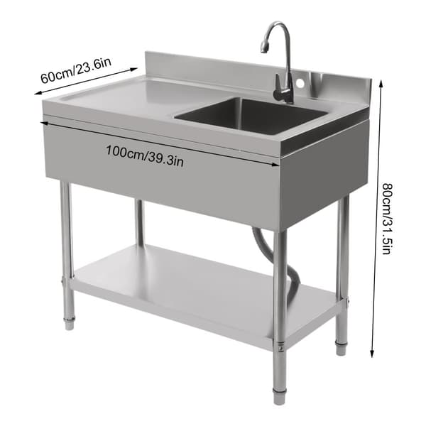 Rustfrit Stål Vask, Enkelt Skål, Moderne Design