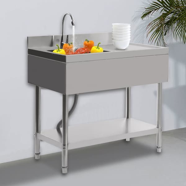 Rustfrit Stål Vask, Enkelt Skål, Moderne Design