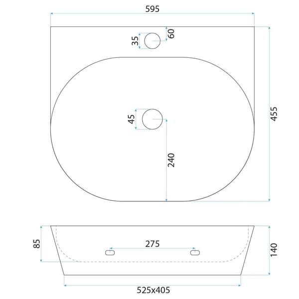 BORDPLADE VASK REA KIM 60 HVID