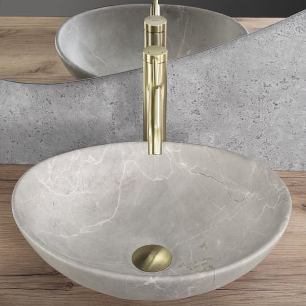 BORDPLADE VASK REA SOFIA BEIGE MATT OVALE