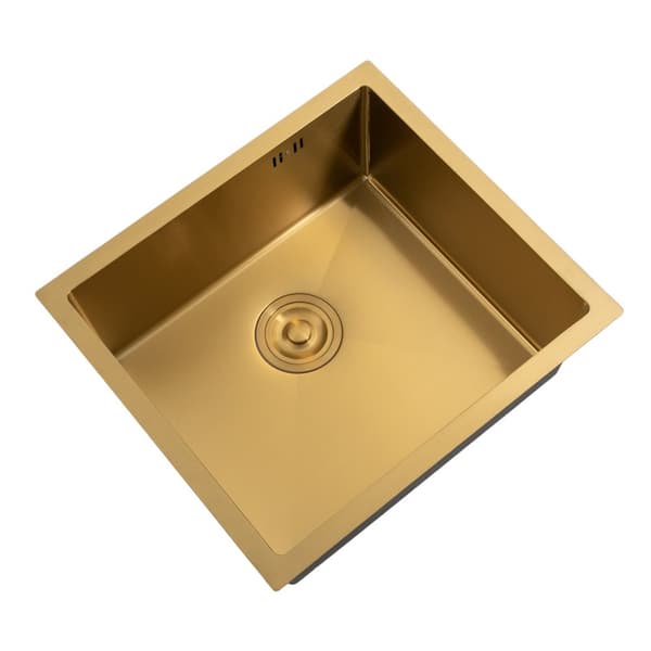 Guld Køkkenvask, Rektangulært Design, Rustfrit Stål