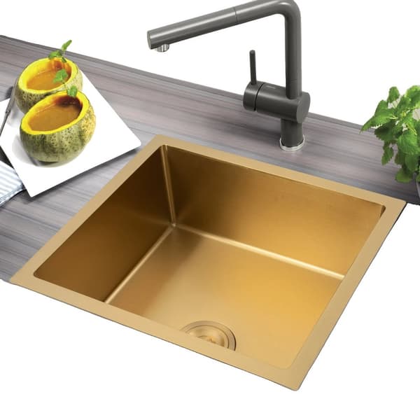 Guld Køkkenvask, Rektangulært Design, Rustfrit Stål