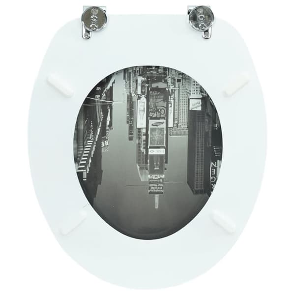 vidaXL Toiletbræt med MDF Låg New York Design