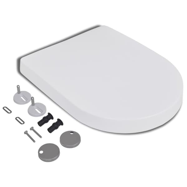 vidaXL soft close toiletsæde quick-release design firkantet hvid