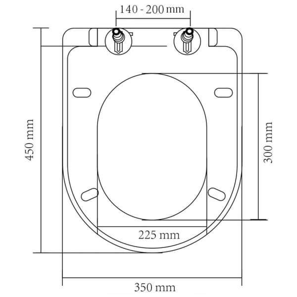 vidaXL soft close toiletsæde quick-release design firkantet hvid