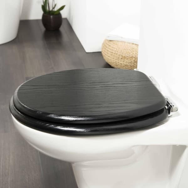 Tiger myk lukking toalettsete Blackwash MDF svart 252030746