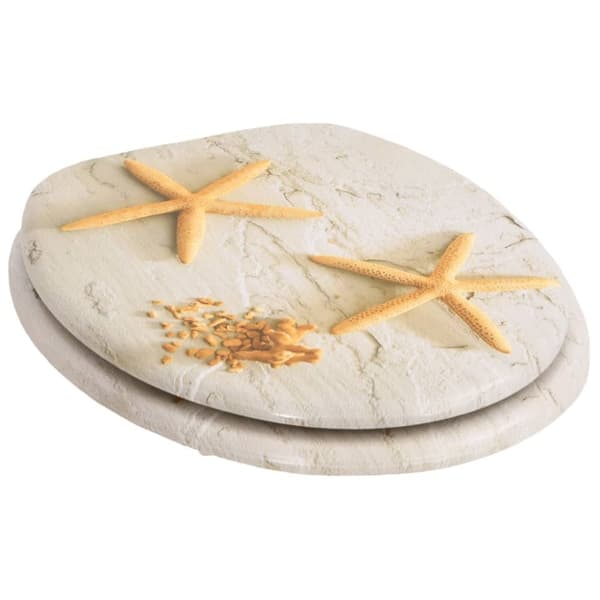 vidaXL toiletsæder med låg 2 stk. søstjernedesign MDF