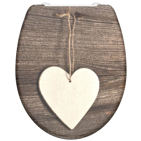 SCHÜTTE Duroplast WC-istuin Soft-Close WOOD HEART kuvio