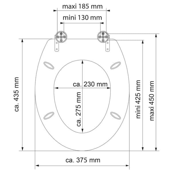 SCHÜTTE Toalettsits högglans med mjuk stängning GREY STEEL MDF
