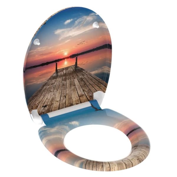 SCHÜTTE toiletsæde med soft close-funktion og quick-release SUNSET SKY