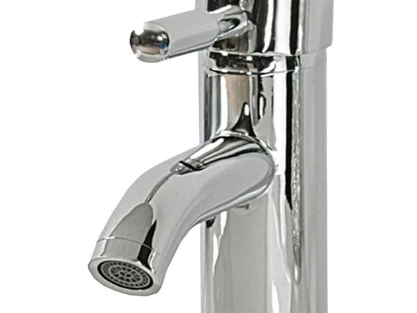 Håndvaskarmatur Sølv Forkromet Metal 17 cm Moderne Blandingsbatteri Fast Tude Design Vandhane til Badeværelse Køkkenhane