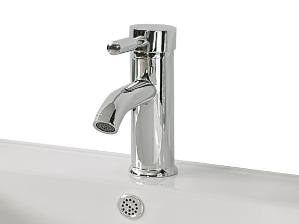 Håndvaskarmatur Sølv Forkromet Metal 17 cm Moderne Blandingsbatteri Fast Tude Design Vandhane til Badeværelse Køkkenhane