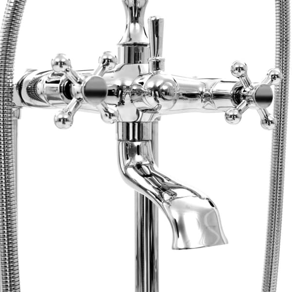 vidaXL Frittstående badekarkran rustfritt stål 99,5 cm