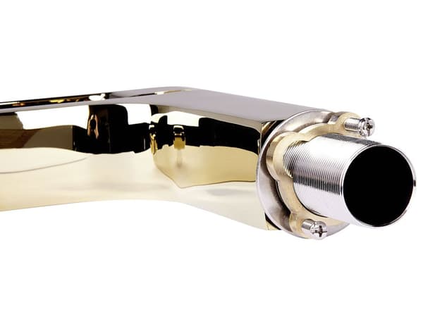 Håndvaskarmatur Guld Messing Stål Blank Finish 18 cm i Moderne Elegant Design med Luftblander og Høj Kvalitet