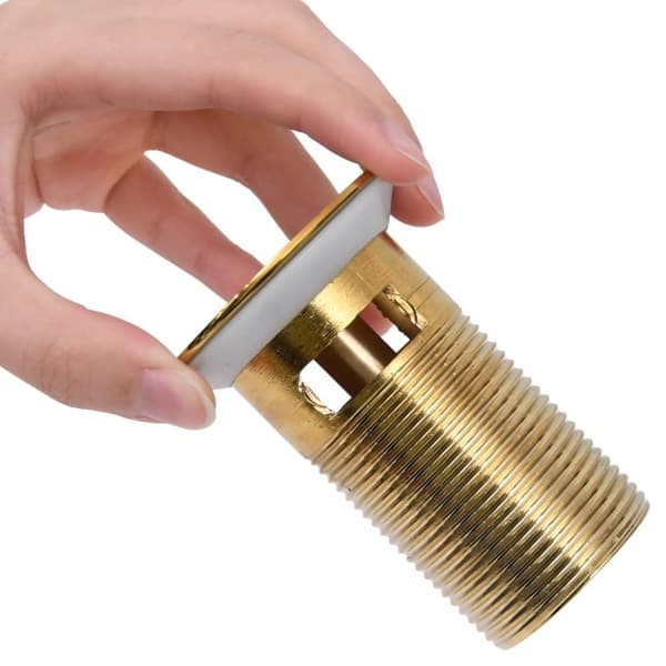 vidaXL Pop-up bottenventil med överflödesfunktion guld 6,4x6,4x9,1 cm