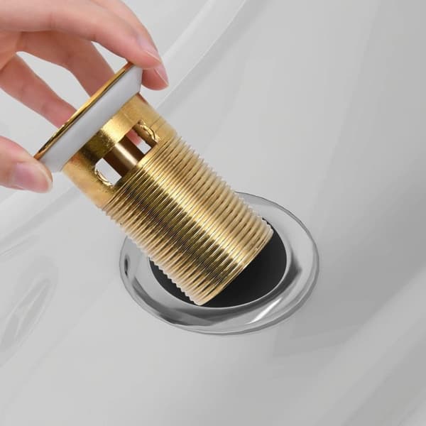 vidaXL Pop-up bottenventil med överflödesfunktion guld 6,4x6,4x9,1 cm