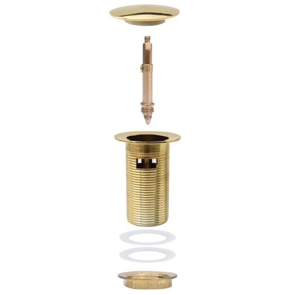 vidaXL Pop-up bottenventil med överflödesfunktion guld 6,4x6,4x9,1 cm