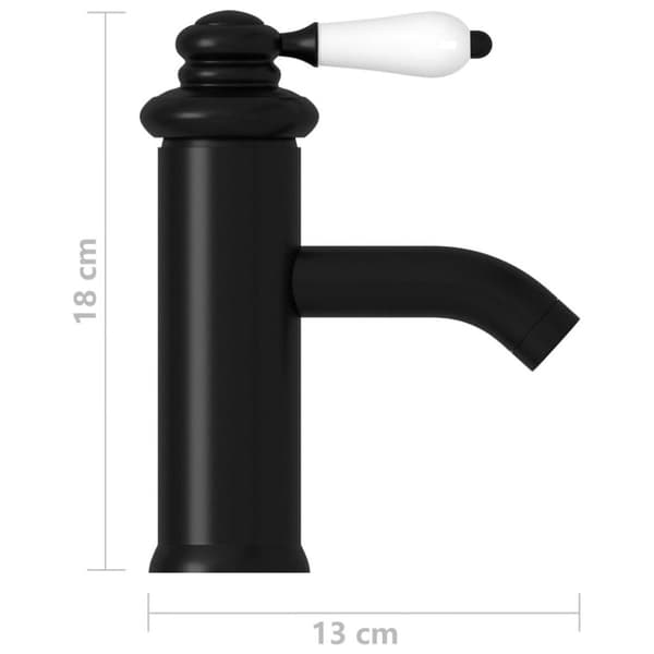 vidaXL vandhane til badeværelseshåndvask 130x180 mm sort